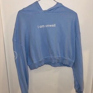 Women's Blue Cropped Hoodie